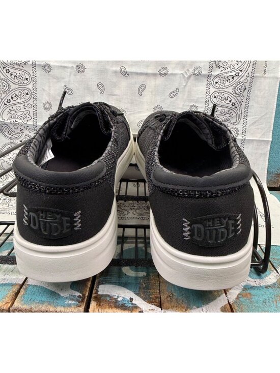 NEW HEY DUDE Paul Pro Stretch Sox Black/White Mens Slip On Casual Shoe Sz 12 main image 8